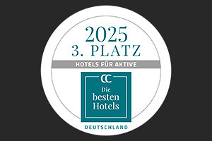Auszeichnung des Connoisseur Circle - 3. Platz für das HUBERTUS Mountain Refugio Logo des Connoisseur Circle für den 3. Platz bei dem Award - Hotels für Aktive 2025
