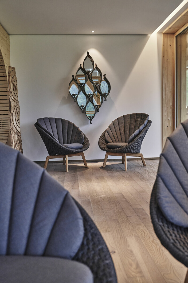 Design im Ruheraum des Wellnessbereich Mountain Spring Spa Wellnessauszeit im Wellnessbereich des Mountain Spring Spa